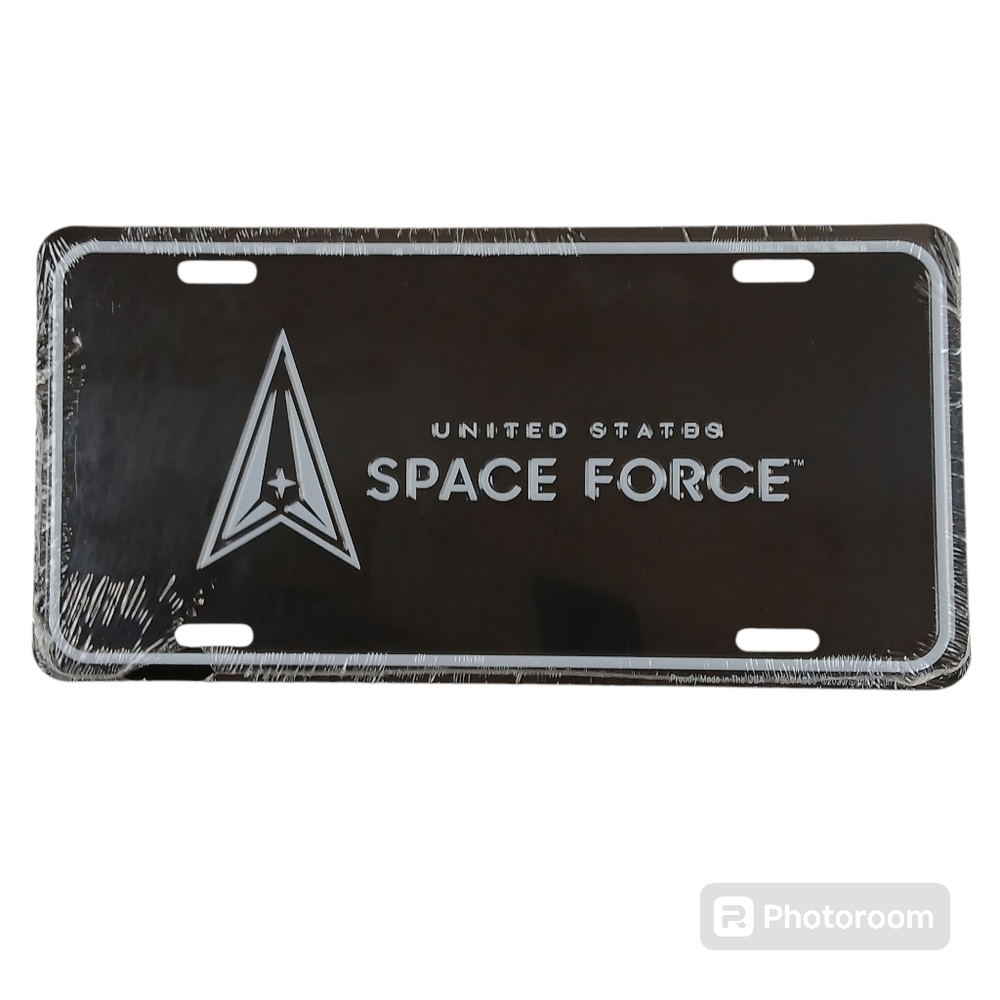 SPACE FORCE License Plate Metal Embossed Military Car Truck Decor Sign Gift